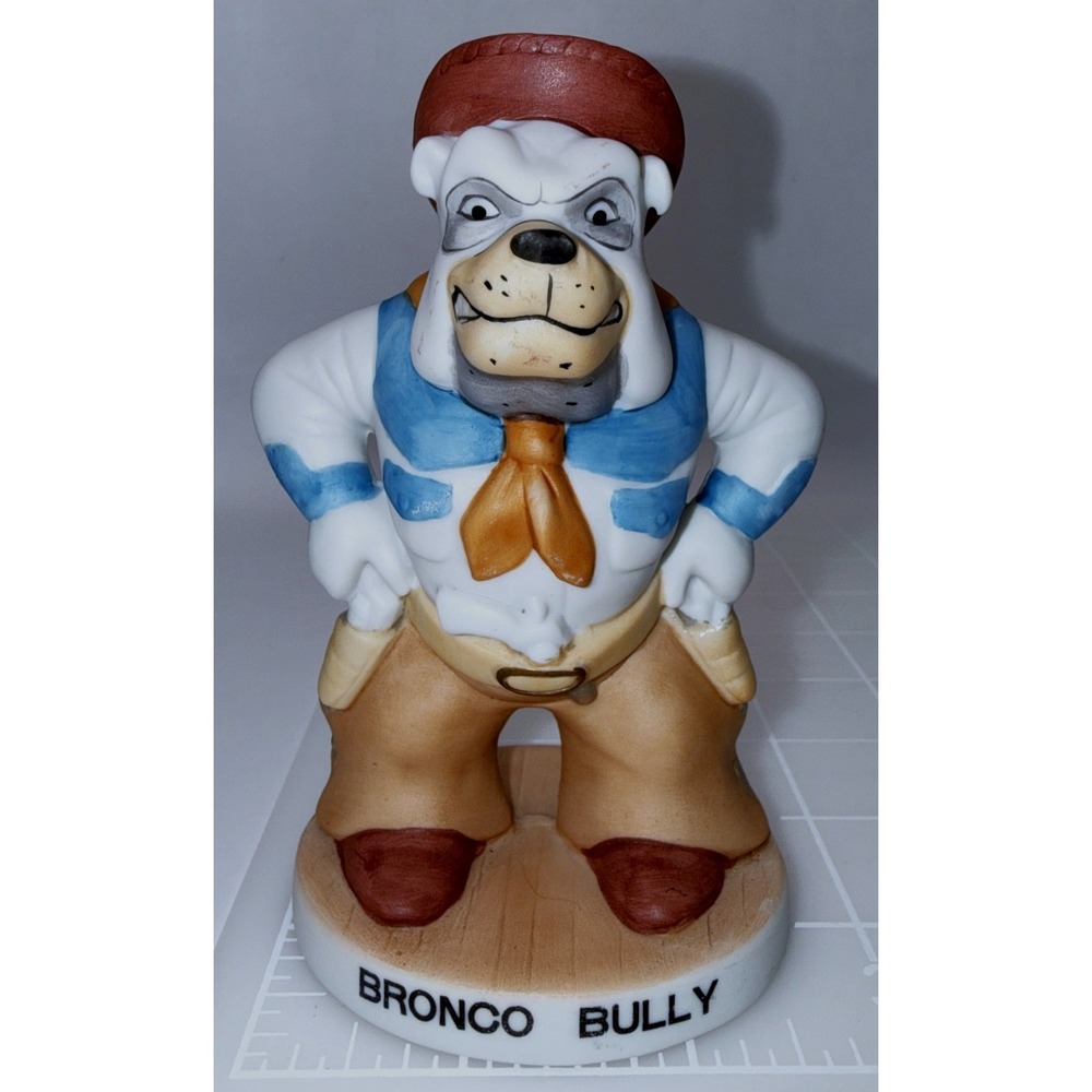 Bronco Bully Figurine Prairie Dawgs Bulldog Cowboy 5" Vintage 1980s